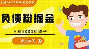全网2022独家暴利项目,负债粉掘金,日搞5000的路子-副业吧