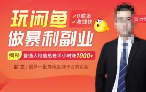 【闲鱼无货源赚钱】一部手机开启闲鱼副业,0成本用信息差日赚1000+-副业吧