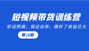 短视频带货训练营：听话照做，保证出单，做好了收益巨大（第10期）-副业吧