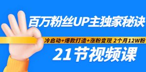 百万粉丝UP主独家秘诀：冷启动+爆款打造+涨粉变现2个月12W粉（21节视频课)-副业吧