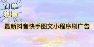 （5720期）【简单粗暴】收费5980的最新抖音快手小程序掘金（详细教程）-副业吧