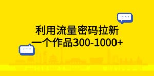 （5769期）利用流量密码拉新，一个作品300-1000+-副业吧
