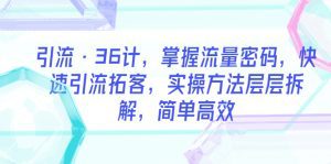 （5899期）引流·36计，掌握流量密码，快速引流拓客，实操方法层层拆解，简单高效-副业吧