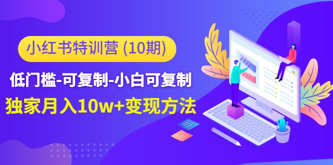 小红书特训营（第10期）低门槛-可复制-小白可复制-独家月入10w+变现方法-副业吧