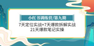 （6016期）小红书训练营/第九期：7天定位实战+7天爆款拆解实战，21天爆款笔记实操-副业吧