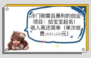 （6019期）冷门刚需且暴利的创业项目：给宝宝起名！收入高还简单（单次200-500）-副业吧