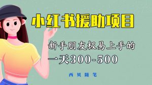 （6026期）一天300-500！新手朋友极易上手的《小红书援助项目》，绝对值得大家一试-副业吧