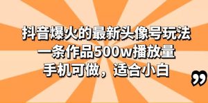 （6064期）抖音爆火的最新头像号玩法，一条作品500w播放量，手机可做，适合小白-副业吧