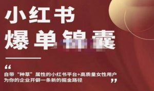 小红书爆单锦囊，自带种草属性+高质量女性用户，为你的企业开辟一条新的掘金路径-副业吧