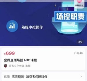 大果文化·金牌直播场控ABC课，复制直接间，场控如何带出百万级主播-副业吧