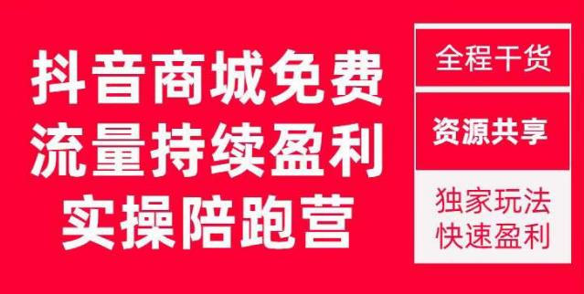 抖音商城搜索持续盈利陪跑成长营，抖音商城搜索从0-1、从1到10的全面解决方案-副业吧