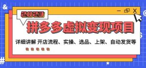 程哥拼多多虚拟变现项目：讲解开店流程-实操-选品-上架-自动发货等-副业吧