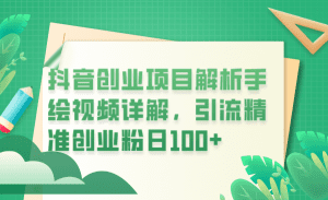 (6144期)抖音创业项目解析手绘视频详解,引流精准创业粉日100+-副业吧