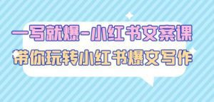 一写就爆-小红书文案课：带你玩转小红收爆文写作（45节课）-副业吧
