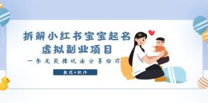 （6157期）拆解小红书宝宝起名虚拟副业项目，一条龙实操玩法分享给你（教程+软件）-副业吧