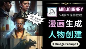 Midjourney V4版本操作教程：2个简单参数，完成漫画生成，人物创建-副业吧