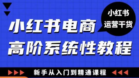 小红书电商高阶系统教程，新手从入门到精通系统课-副业吧