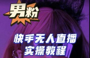 【男粉落地项目】零基础玩转男粉快手无人直播月入3w+,2023快手无人直播实操教程-副业吧