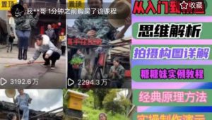 东方糖糖妹抖音短视频全套实战课思维+拍摄+剪辑+运营,从入门到精通-副业吧