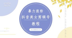 抖音快手暴力涨粉美女混剪视频教程，百分百过原创图片教程！附带违规申诉方法-副业吧