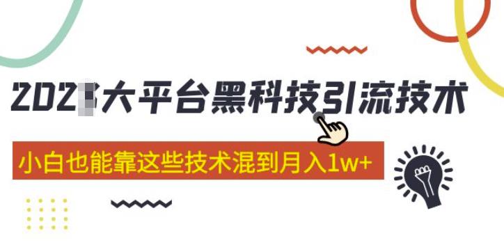 大平台黑科技引流技术，小白也能靠这些技术混到月入1w+(2022年的课程）-副业吧