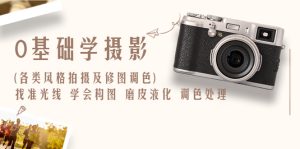（6351期）0基础学摄影(各类风格拍摄及修图调色)找准光线 学会构图 磨皮液化 调色处理-副业吧