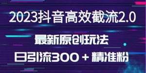 日引300＋创业粉，独家抖音高效截流2.0玩法（价值1280）-副业吧