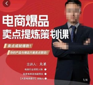 大圣·电商标品爆款卖点策划课，标品卖点成就爆款，可落地卖点提炼课-副业吧