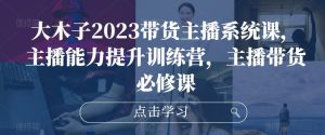 大木子2023带货主播系统课，主播能力提升训练营，主播带货必修课-副业吧