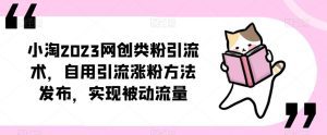 小淘2023网创类粉引流术,自用引流涨粉方法发布,实现被动流量-副业吧