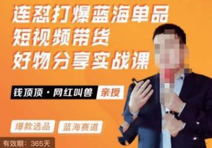 网红叫兽·连怼打爆蓝海单品，短视频带货好物分享实战课-副业吧