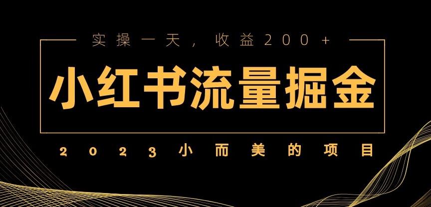 2023小而美的项目，小红书流量掘金，实操一天，收益200+【揭秘】-副业吧