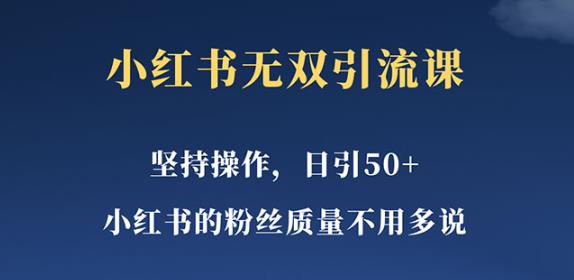 小红书无双课一天引50+女粉，不用做视频发视频，小白也很容易上手拿到结果【仅揭秘】-副业吧
