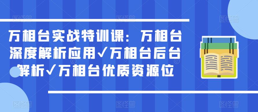 万相台实战特训课：万相台深度解析应用✔万相台后台解析✔万相台优质资源位-副业吧