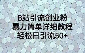 (6639期)B站引流创业粉,暴力简单详细教程,轻松日引流50+-副业吧