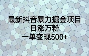 （6642期）最新抖音暴力掘金项目，日涨万粉，一单变现500+-副业吧