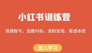 小红书训练营，搭建账号，选题对标，涨粉变现，看透本质-副业吧