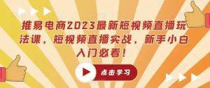 推易电商2023最新短视频直播玩法课，短视频直播实战，新手小白入门必看！-副业吧