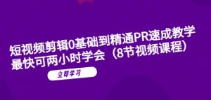短视频剪辑0基础到精通PR速成教学：最快可两小时学会-副业吧