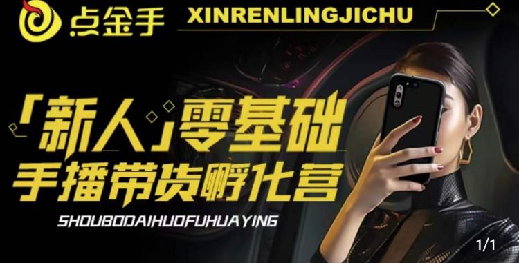 2023点金手·新人零基础手播带货孵化营：账号运营篇+主播话术篇+数据流量篇等-副业吧