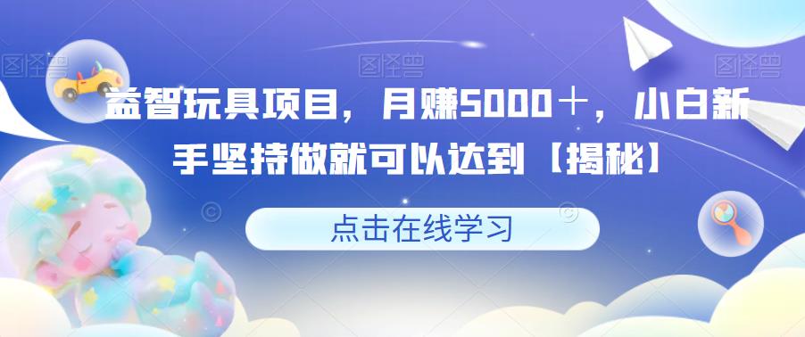 益智玩具项目，月赚5000＋，小白新手坚持做就可以达到【揭秘】-副业吧