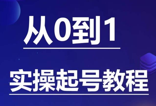 石野·小白起号实操教程，​掌握各种起号的玩法技术，了解流量的核心-副业吧