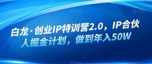 白龙·创业IP特训营2.0，IP合伙人掘金计划，做到年入50W-副业吧