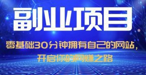 零基础30分钟拥有自己的网站，日赚1000+，开启你的网赚之路（教程+源码）-副业吧