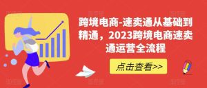 跨境电商-速卖通从基础到精通，2023跨境电商速卖通运营全流程-副业吧