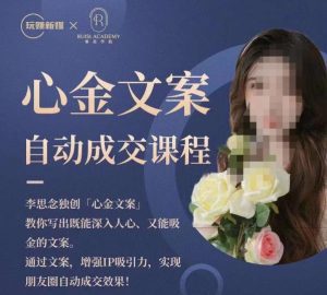 心金文案自动成交课程，教你写出既能深入人心又能吸金的文案，实现朋友圈自动成交效果-副业吧