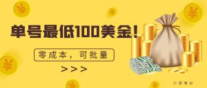 (6975期)单号最低100美金,零成本,小白无脑操作。可复制,可扩大。-副业吧