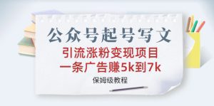 （6987期）公众号起号写文、引流涨粉变现项目，一条广告赚5k到7k，保姆级教程-副业吧