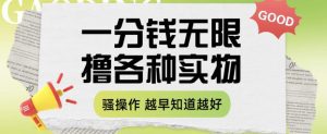 一分钱无限撸实物玩法，让你网购少花冤枉钱【揭秘】-副业吧