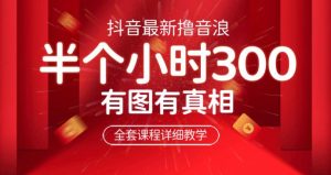 最新抖音撸音浪教学，半小时300米，不露脸不出境，两三场就能拉爆直播间【仅揭秘】-副业吧